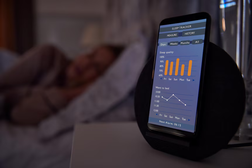 Sleep tracker on nightstand