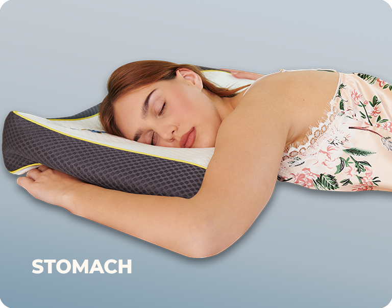Stomach sleeping position with Snuggle Pillow