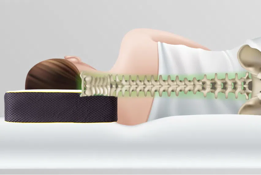 Proper spinal alignment with Snuggle pillow