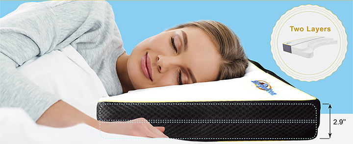 Sleeper on Snuggle Pillow at 2.9 inches